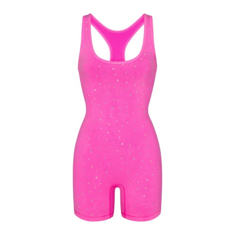SKIMS Pink Bodysuit Racerback Sleeveless